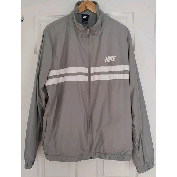 Rare Nike Windbreaker Gray White Rain Running Jacket Nylon - 2XL - Picture 1 of 10